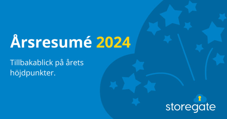 Blå ruta med texten Årsresumé 2024